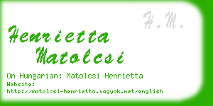 henrietta matolcsi business card